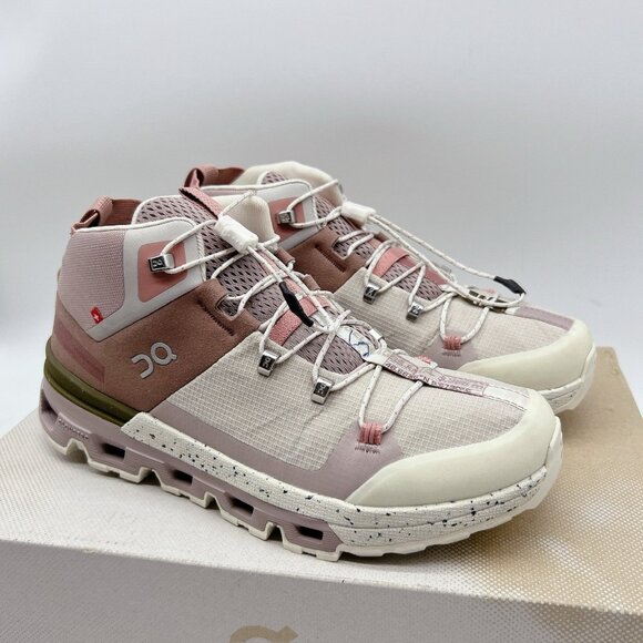 On Cloudtrax Hiking Boot Sneaker Running Shoe Pink Rose/Ivory Womens US 8 - Picture 2 of 12